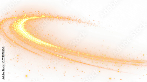 Fotografie Transparent png gold light wave overlay with sparkling dust twirl effect glowing