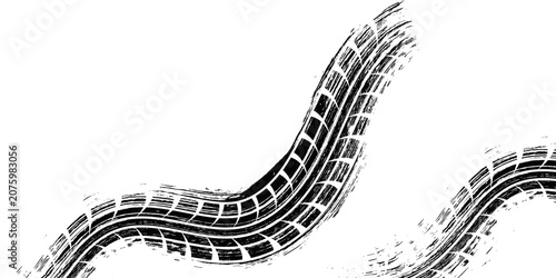 Schilderij op canvas Tire track