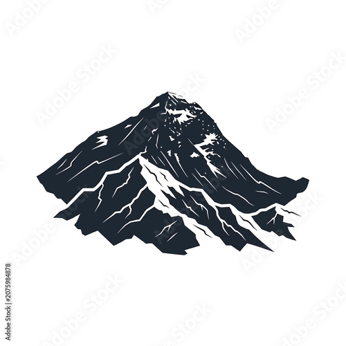 Quadro em tela Mountain Peak Snowy Landscape Illustration 4.