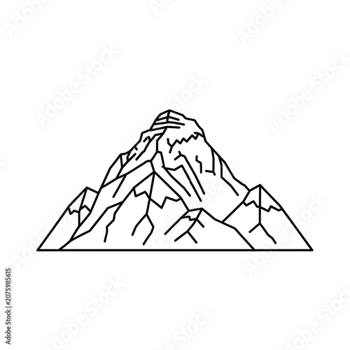Принти на полотні Mountain Range Landscape Peak Illustration.
