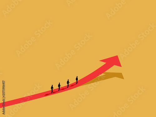 Tableau sur toile Business leaders guide their teams to successful growth