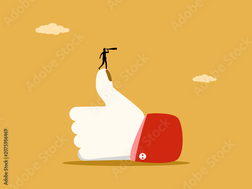Fotografie businessman foresight on likes the symbol