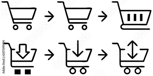 Shopping cart icon silhouette on a transparent background