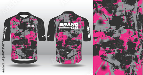 Modern Cycling Jersey Design Template for Custom Sublimation
