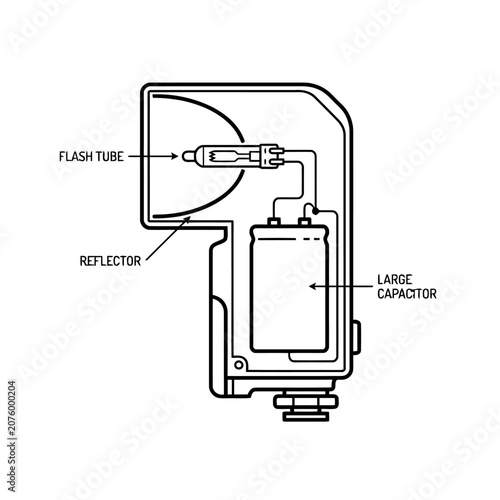 Portable Flashlight Internal Structure Line Icon
