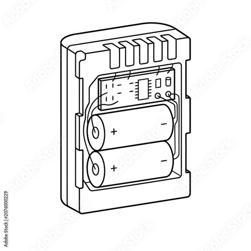 Camera Battery Charger Line Outline Icon
