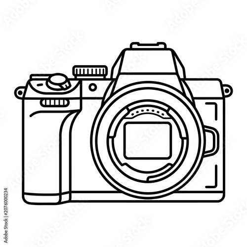 Professional Digital Camera Body Outline Icon
