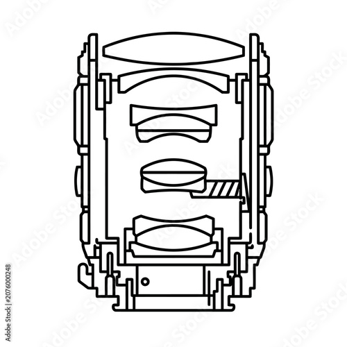 Camera Lens Cross Section Technical Diagram
