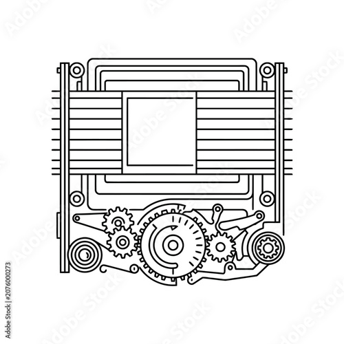Camera Mechanical Gear System Technical Illustration

