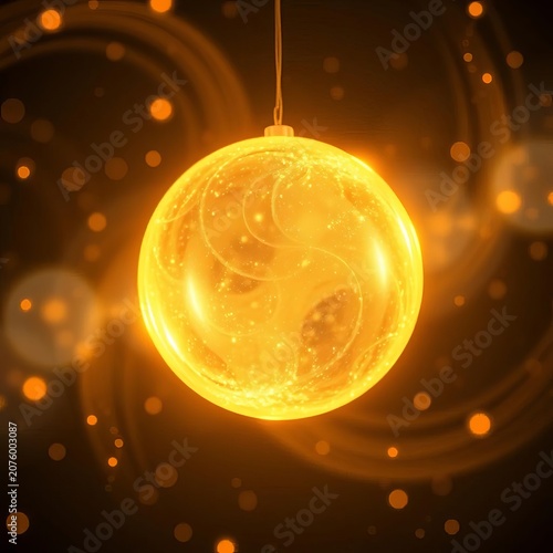 Ethereal glowing orb suspended amidst swirling lights, ||clouds, dreamy