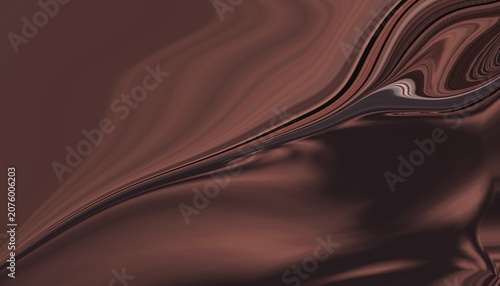 Konstfotografi Abstract glossy mocha liquid texture with graceful flowing curves creating a refined modern luxury background
