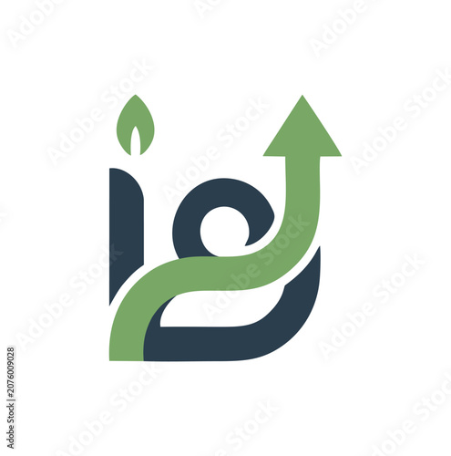 Modern and professional initial letter U logo with growth arrow.
