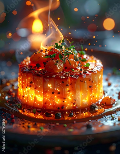 A flaming dish emitting warm light