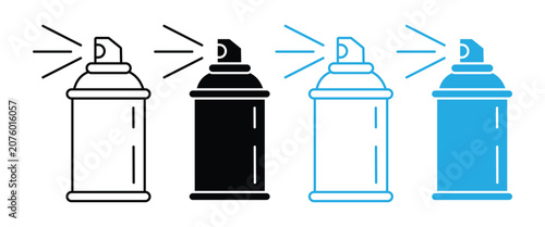 Foto Hair Spray Icon Set – Hairspray Can, Cosmetic Spray Bottle, Beauty Salon, Hair C