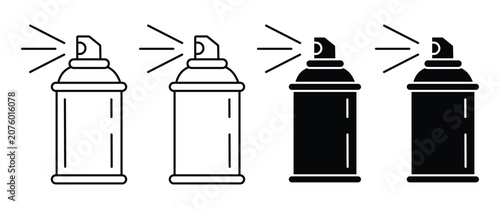Bild auf Leinwand Hair Spray Icon Set – Hairspray Can, Cosmetic Spray Bottle, Beauty Salon, Hair C