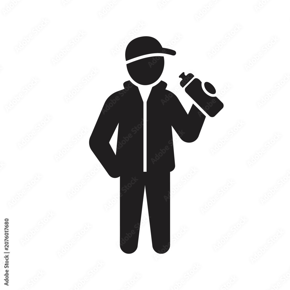 Εκτύπωση καμβά Person drinking water from bottle icon athlete hydrating during exercise
