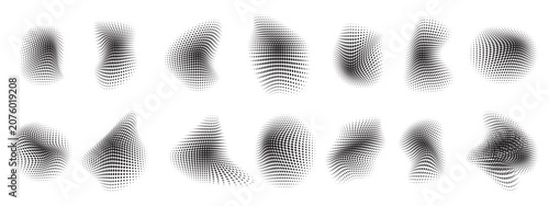Bild auf Leinwand Abstract Black Halftone Wave Vector Illustration