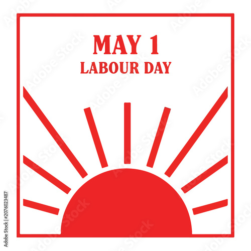 Obraz na plátně May 1 Labour Day. Graphic. Minimalist. Vector. Poster Template.