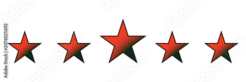 Five stars rating icon. Customer review concept. Top quality rating symbol, positive feedback on transparent background.