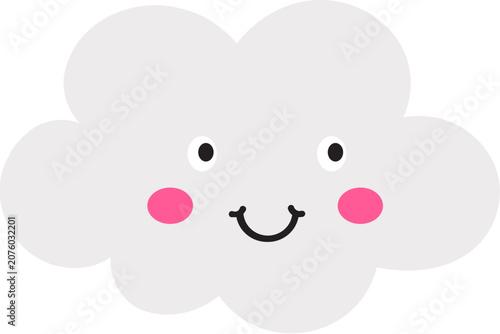 Cute Smiling Cloud Character