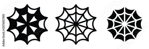 Cuadro en lienzo Spider web vector icon set
