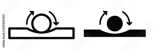 Fotografia Rolling resistance vector icon set