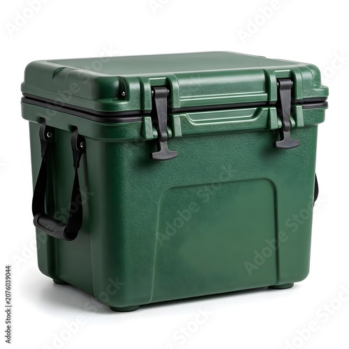 Reliable Portable Insulated Cooler Box On White Background, Durable Design For Outdoor Camping, Picnic Or Sports Use, Ideal For Food Storage And Travel