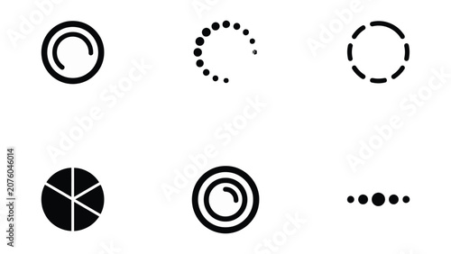 Canvastavla Progress loader icons, rotating waiting and buffering symbols vector artwork int
