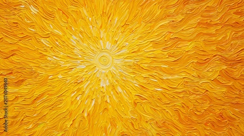 Bright sun shining in clear blue sky with radiant summer sunshine