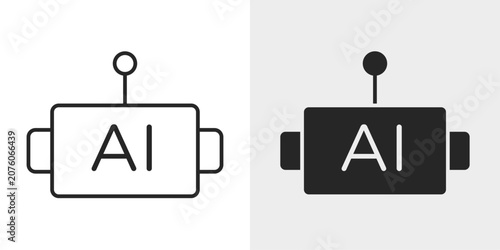 Schilderij op canvas AI Assistant Icon represents intelligent digital assistance and automation