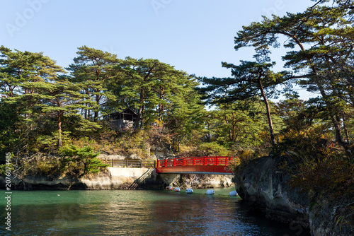 фотографія Famous red bridge in matsushima bay
