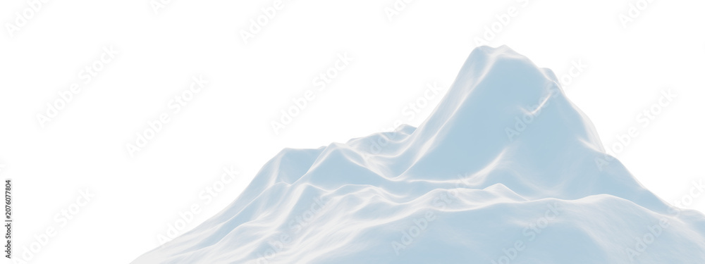 Fototapeta premium Snowy mountain. Light blue panoramic winter landscape