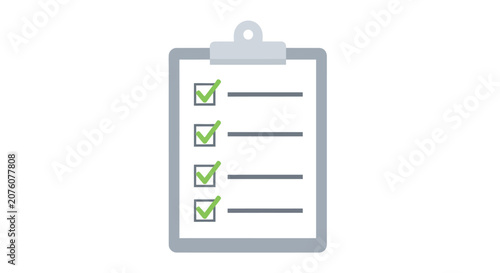Clipboard with green check marks.