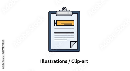 Clipboard with paper and pen.