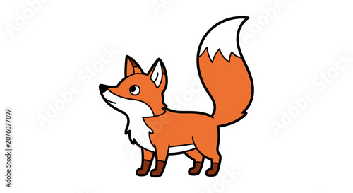 Cartoon Fox Standing Sideways Profile.