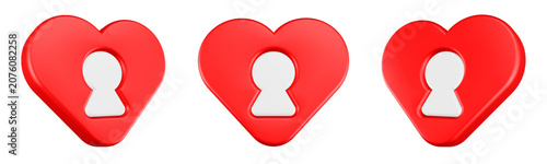 love lock icon 3D rendering