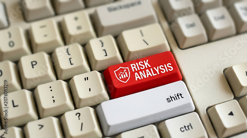 Risk Analysis Keyboard Button – Business Risk Assessment, Decision Making and Compliance Concept