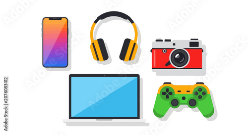 Collection of modern electronic devices.