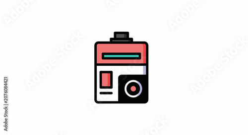 Colorful digital camera device icon.