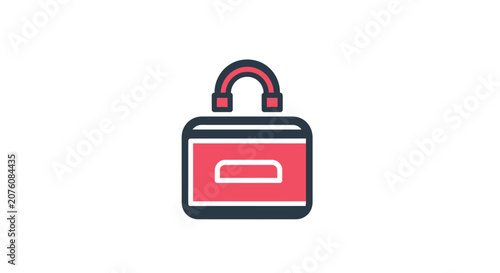 Colorful digital safe icon graphic.