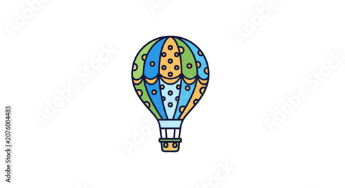 Colorful cartoon hot air balloon.