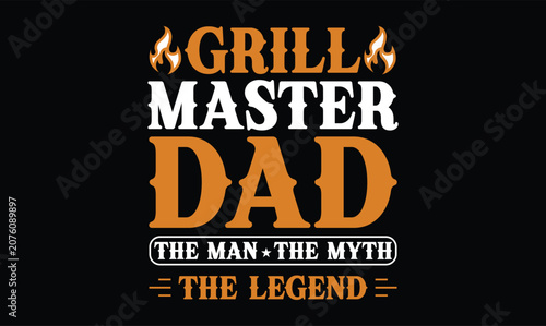 Foto Grill Master Dad Vintage BBQ Typography T Shirt Design