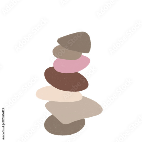 Canvas Print Stack of stones vector illustration
