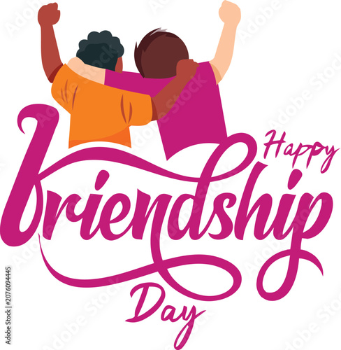 Happy friendship day celebration with two friends