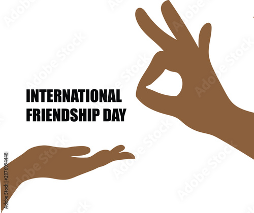 International friendship day illustration with hands