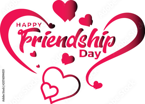 Happy friendship day greeting with hearts