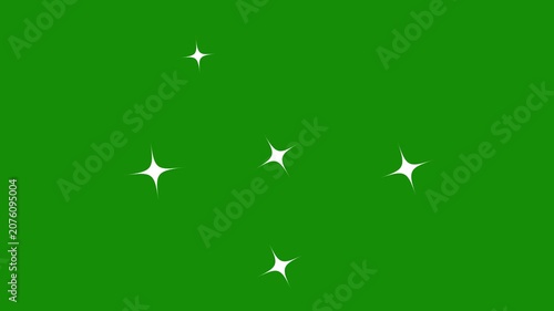 Twinkling Cartoon Stars Sparkle Animation, Shimmering White Glitter, Doodle Vector Star Effects, Blinking Star Lights, Looping 4K Motion Graphics on Black and Transparent Background
