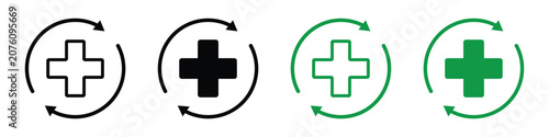 Health recovery concept icon. Healthcare healing and wellness symbol. Vector illustration and transparent png