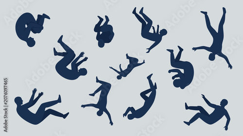 Dynamic Silhouettes of People Falling, Tumbling, and Performing Aerial Movements