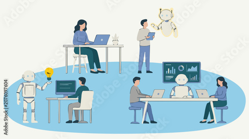 Human and AI Robot Collaboration in Modern Business Technology Development